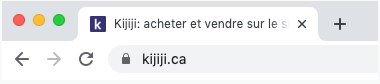 Une icône de cadenas s'affichant à côté de l'URL de l'outil
