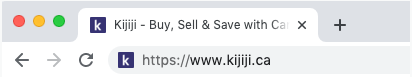 A lock icon appearing next to the website URL